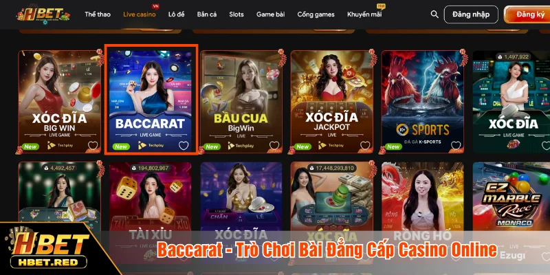 Baccarat - Trò Chơi Bài Đẳng Cấp Casino Online Baccarat